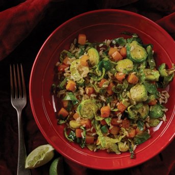 Rice with Butternut Squash and Brussels Sprouts