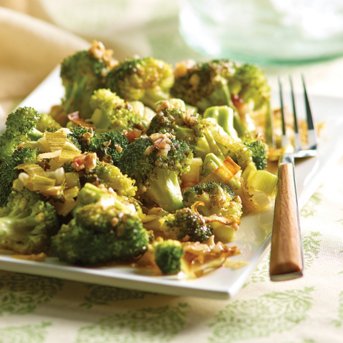 Roasted Broccoli and Crispy Leek Salad