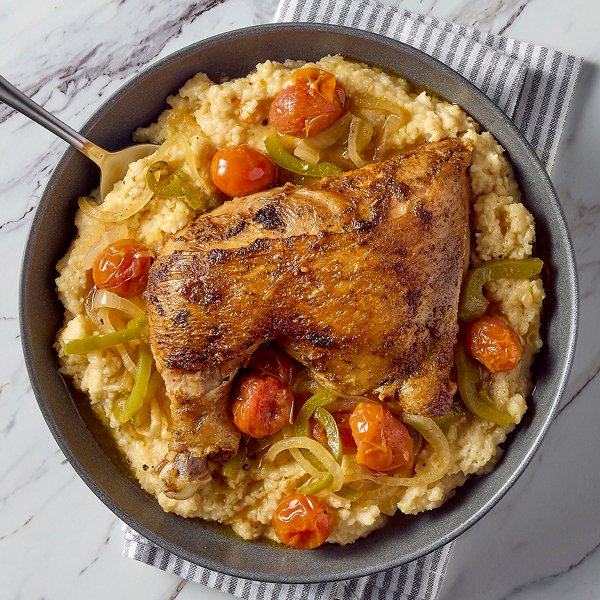 Roasted Cajun Chicken and Grits