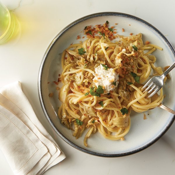 Roasted Fennel and Ricotta Spaghetti alla Chitarra