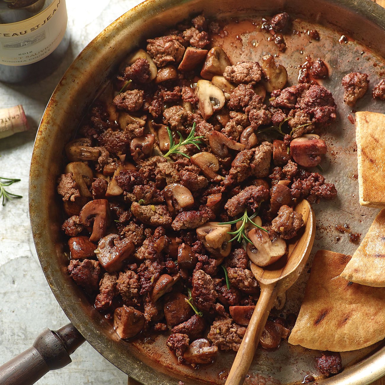 Rosemary Lamb and Mushroom Saute Recipe from H-E-B