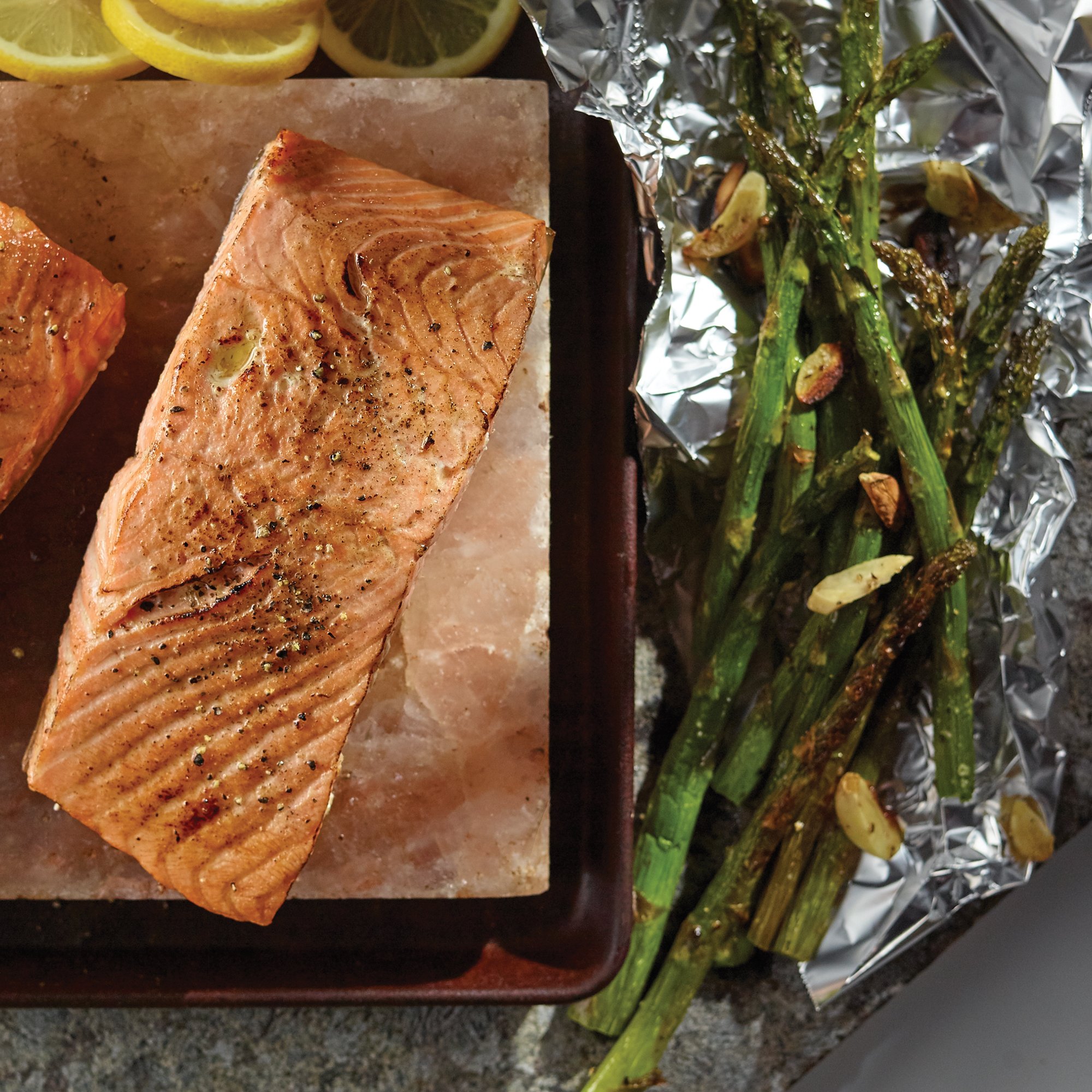 Himalayan Salt Block Salmon with Lemon • Good Thyme Kitchen