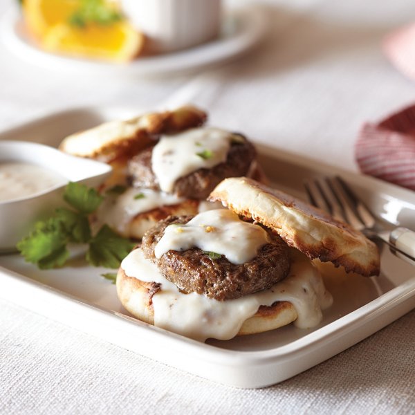 Sausage and Gravy English Muffin Sandwich