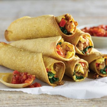 Sausage and Spinach Breakfast Taquitos