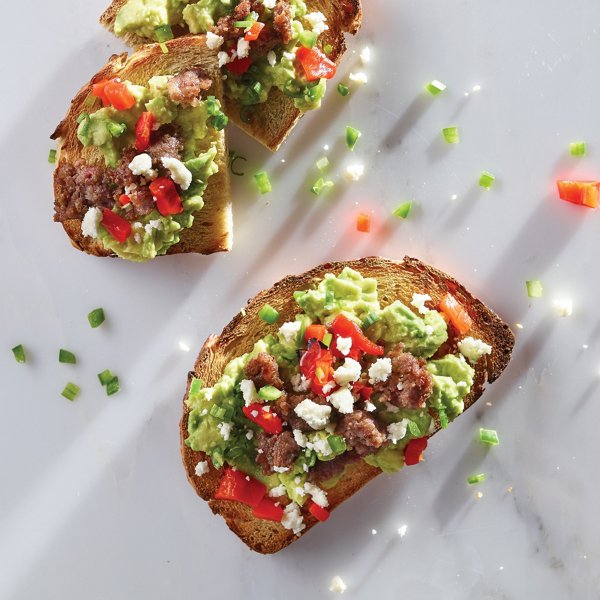 Sausage Avocado Toasts