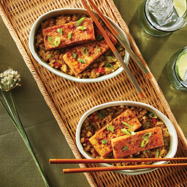 Seared Ginger Tofu with Cauliflower Rice