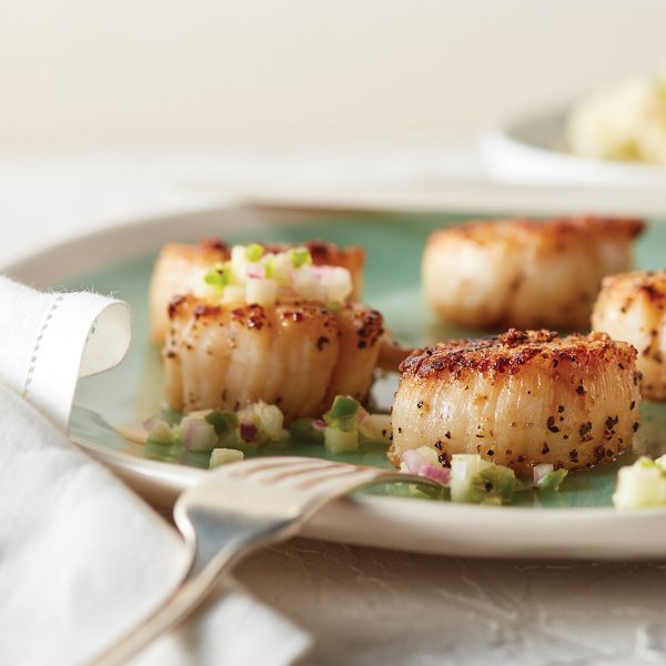 Seared Scallops with Serrano & Apple