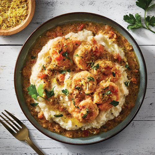 Shrimp Scampi and Parmesan Grits