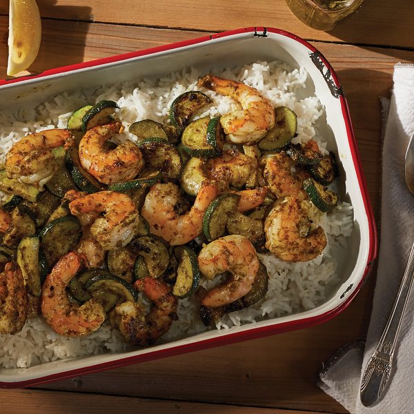 Shrimp with Basil Rice