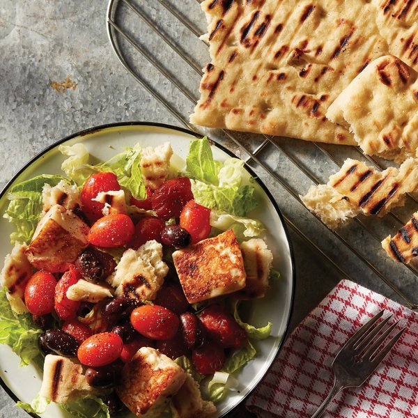 Skillet Grilled Halloumi Salad