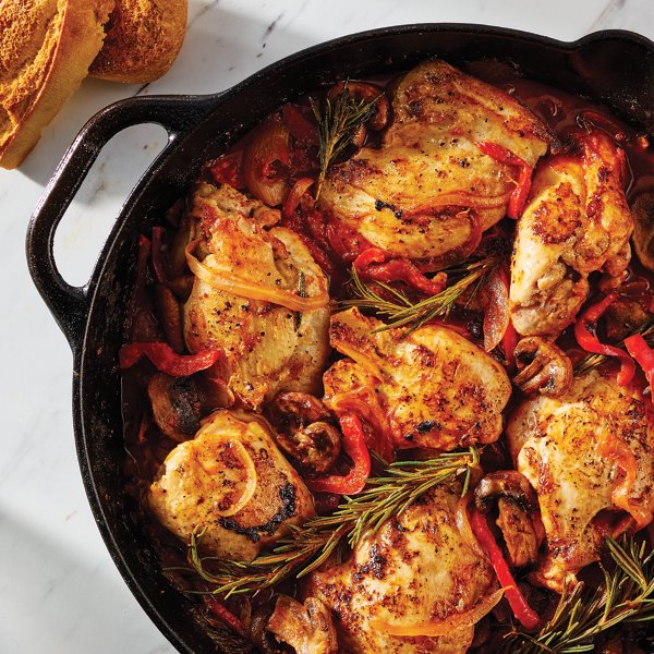 Skillet Roasted Chicken Cacciatore