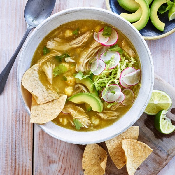 Slow-Cooked Turkey Posole with Avocado & Lime