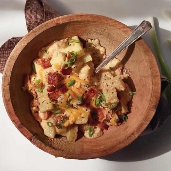 Slow Cooker Loaded Cheesy Potatoes