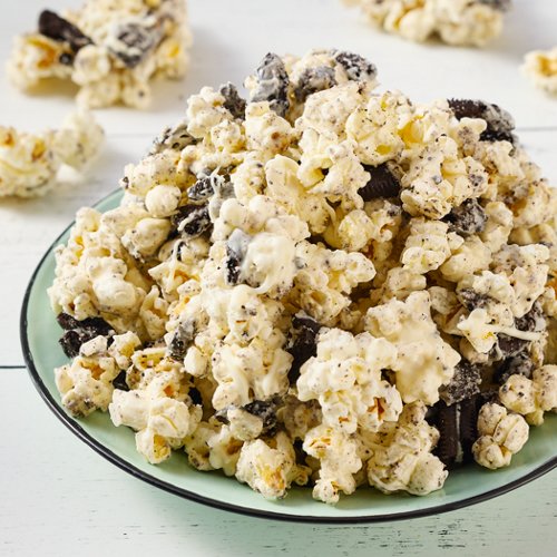 Soccer Ball Cookies and Cream Popcorn