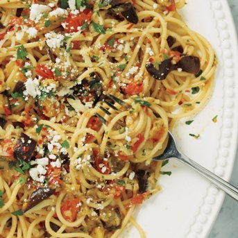 Spaghetti with Eggplant and Mozzarella