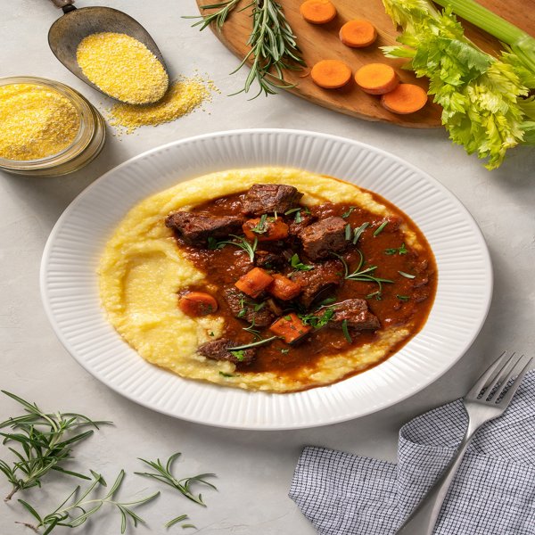 Spezzatino e Polenta (Beef Stew with Polenta)