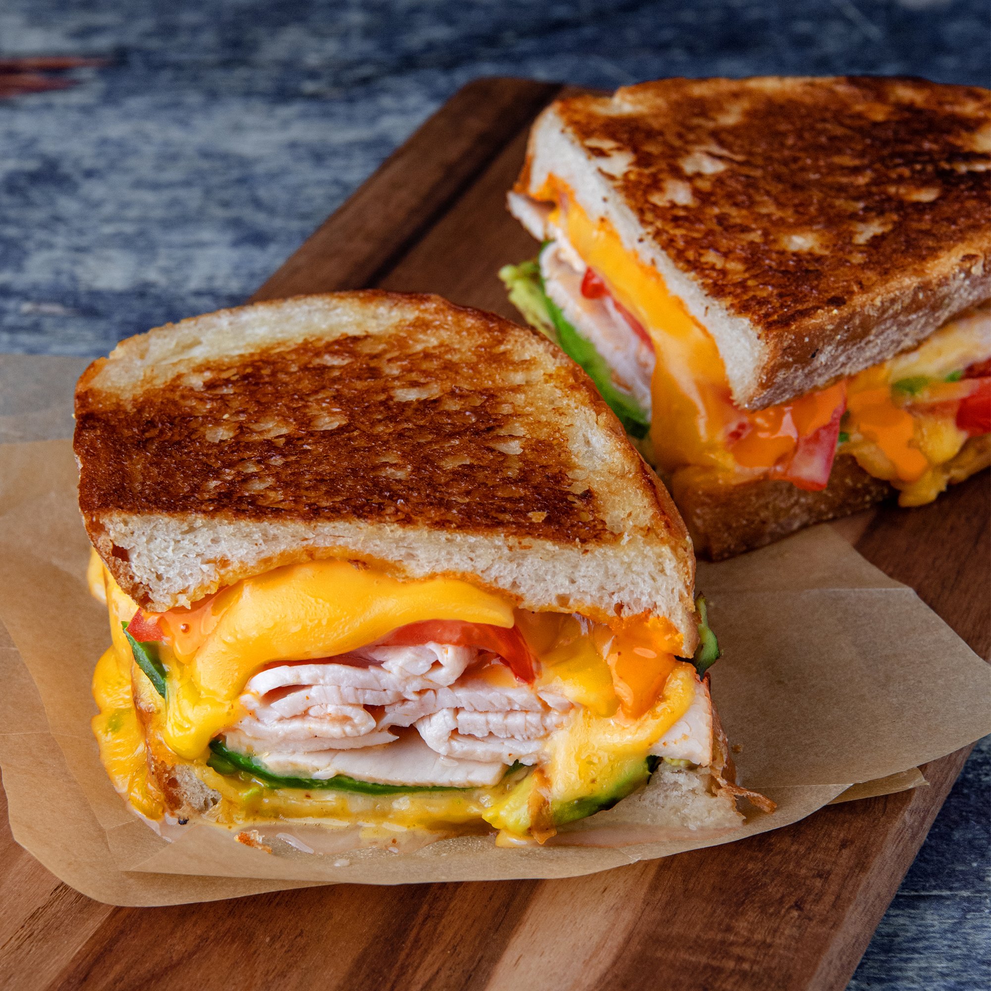 Spicy Grilled Cheese with Turkey, Tomato & Avocado Recipe from H-E-B