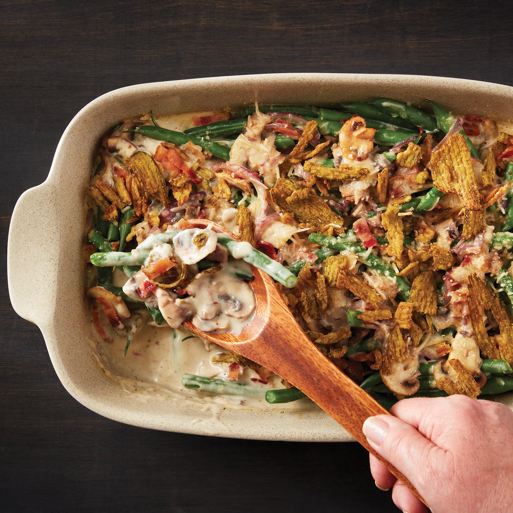 Spicy Lemon Parmesan Green Bean Casserole Recipe from HEB