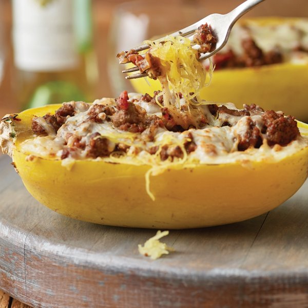 Spicy Spaghetti Squash Boats