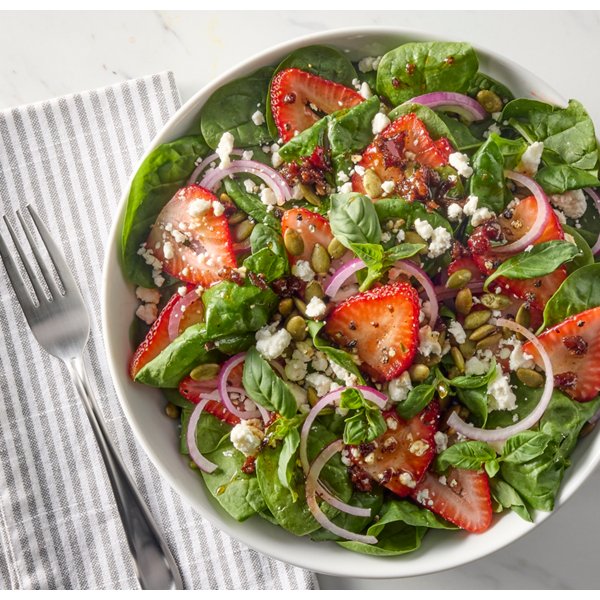 Spinach, Basil & Strawberry Salad