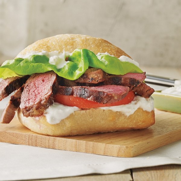 Steak Sammies with Horseradish and Blue Cheese Sauce