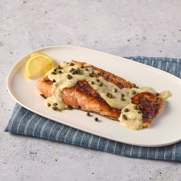 Steelhead Trout with Creamy Lemon Dill and Crispy Caper Sauce