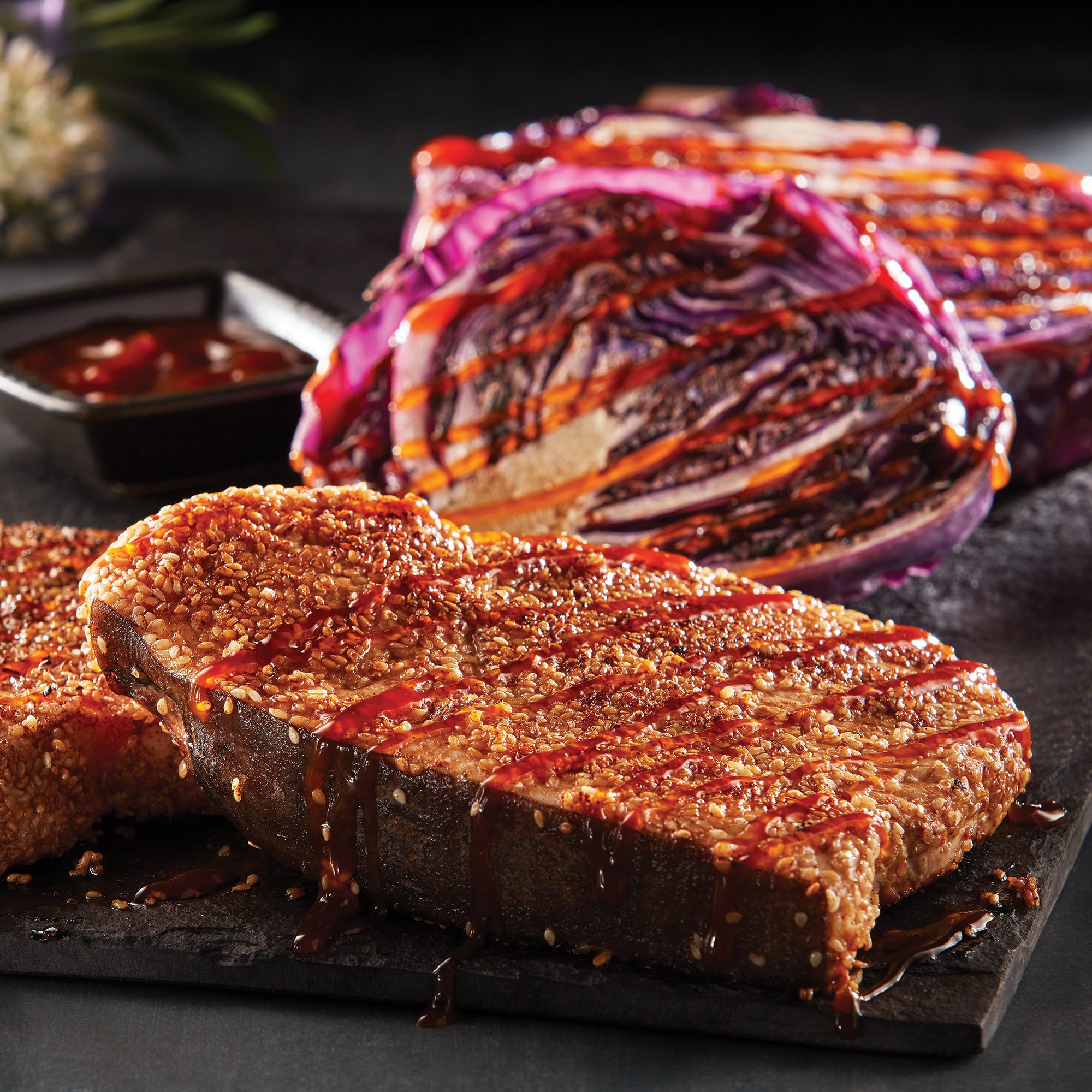 Teriyaki Swordfish Steaks with Seared Cabbage Recipe from HEB