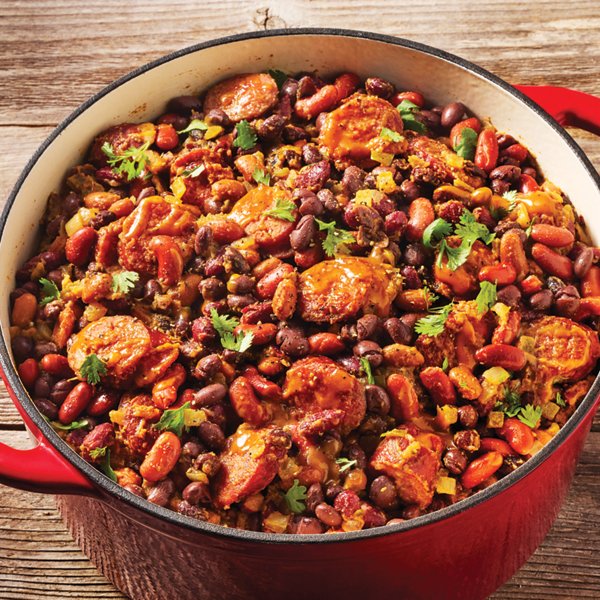 Triple Bean and Smoked Sausage Pot