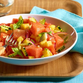 Twangy Tangy Cucumber and Watermelon Salad