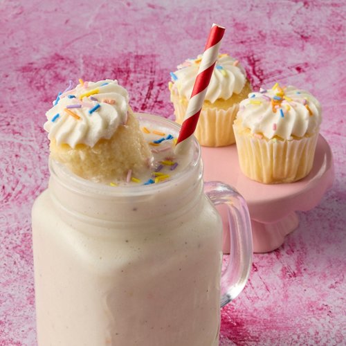 Vanilla Cake Shake made with Gluten Free Cake