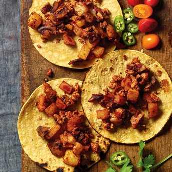 Vegan Papas Y Chorizo Tacos