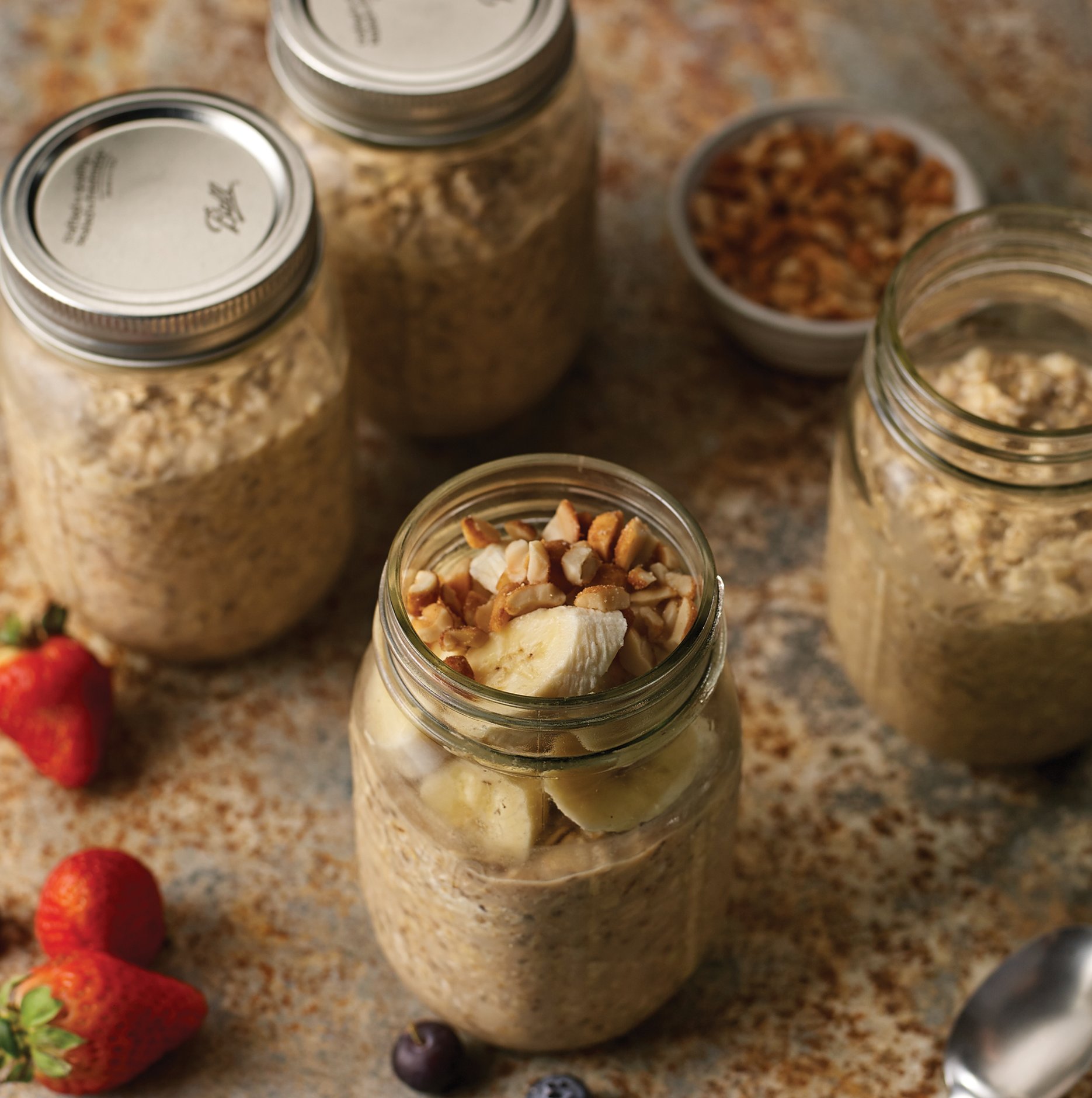 Nut Butter Jar Overnight Oats - MegUnprocessed