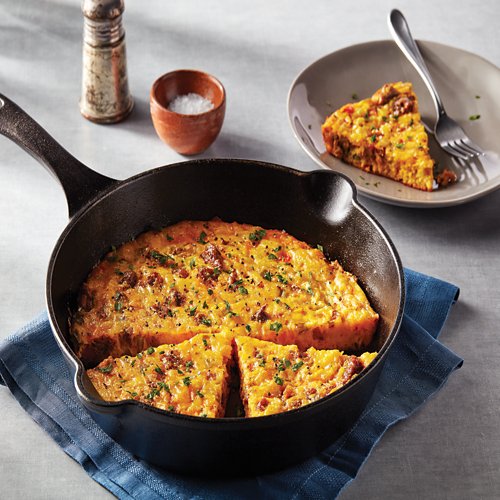Frittata made with Plant Based Egg and Sausage