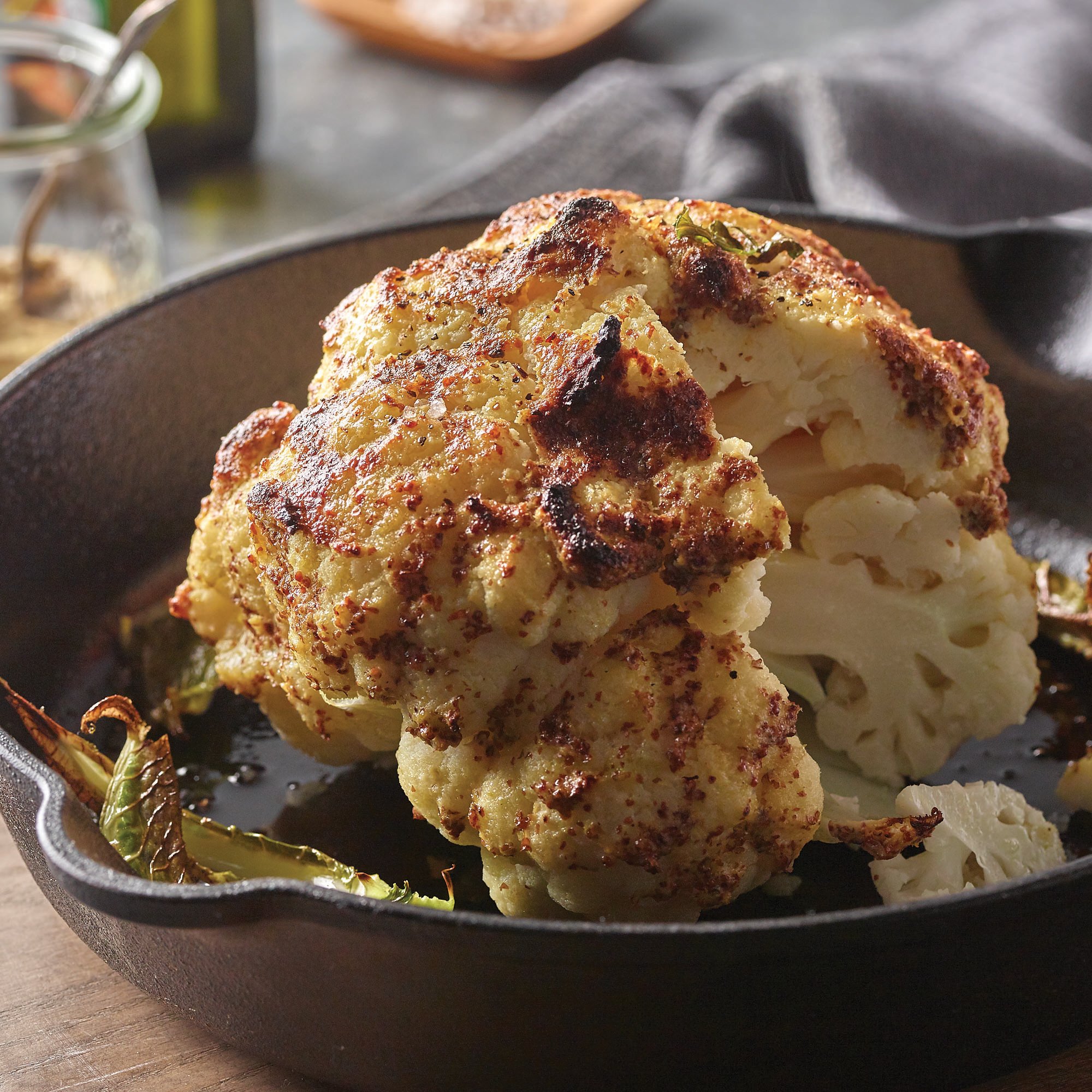 Whole Roasted Dijon Cauliflower Recipe from H-E-B