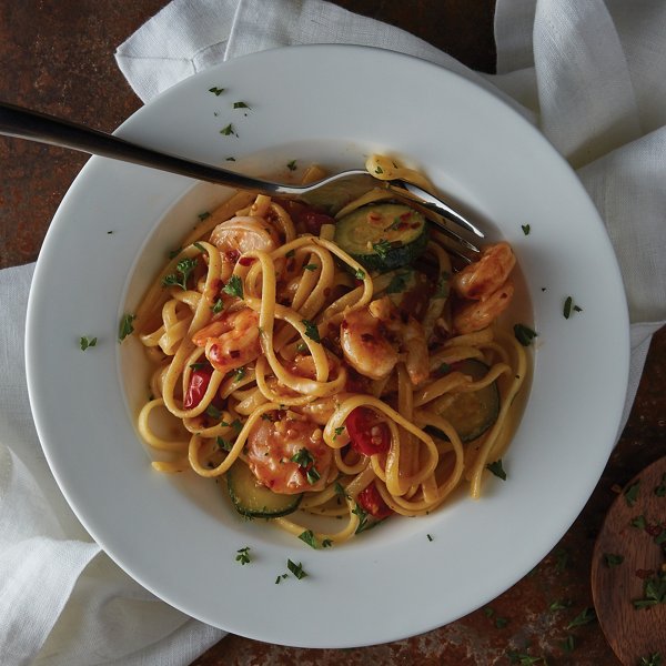 Zucchini and Shrimp Linguine