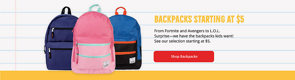 Backpacks Starting At $5