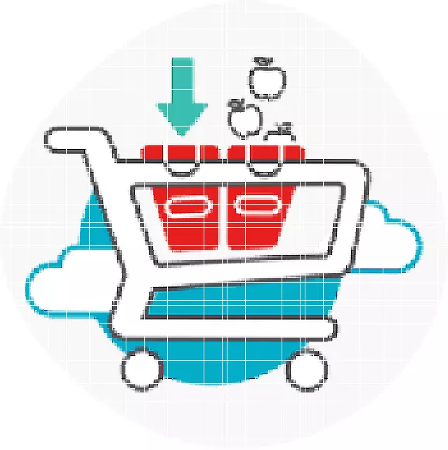 Shopping basket with items inside