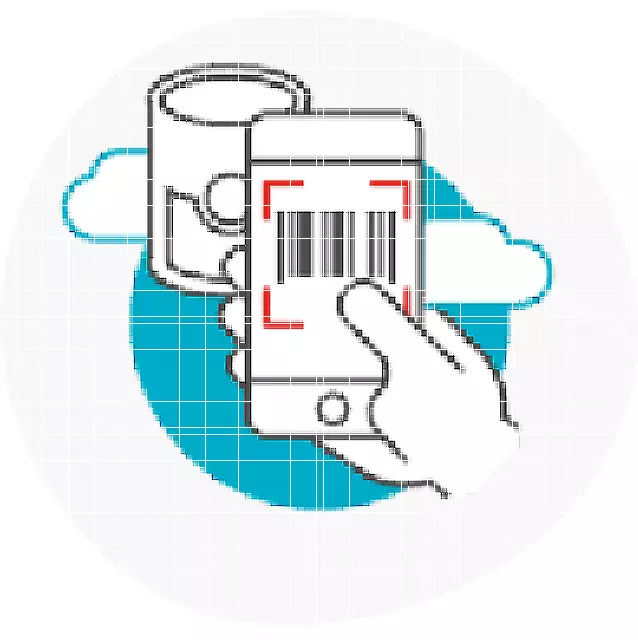 Phone scanning a barcode on a canned product
