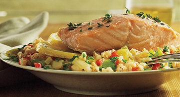 Baked Salmon with Risotto