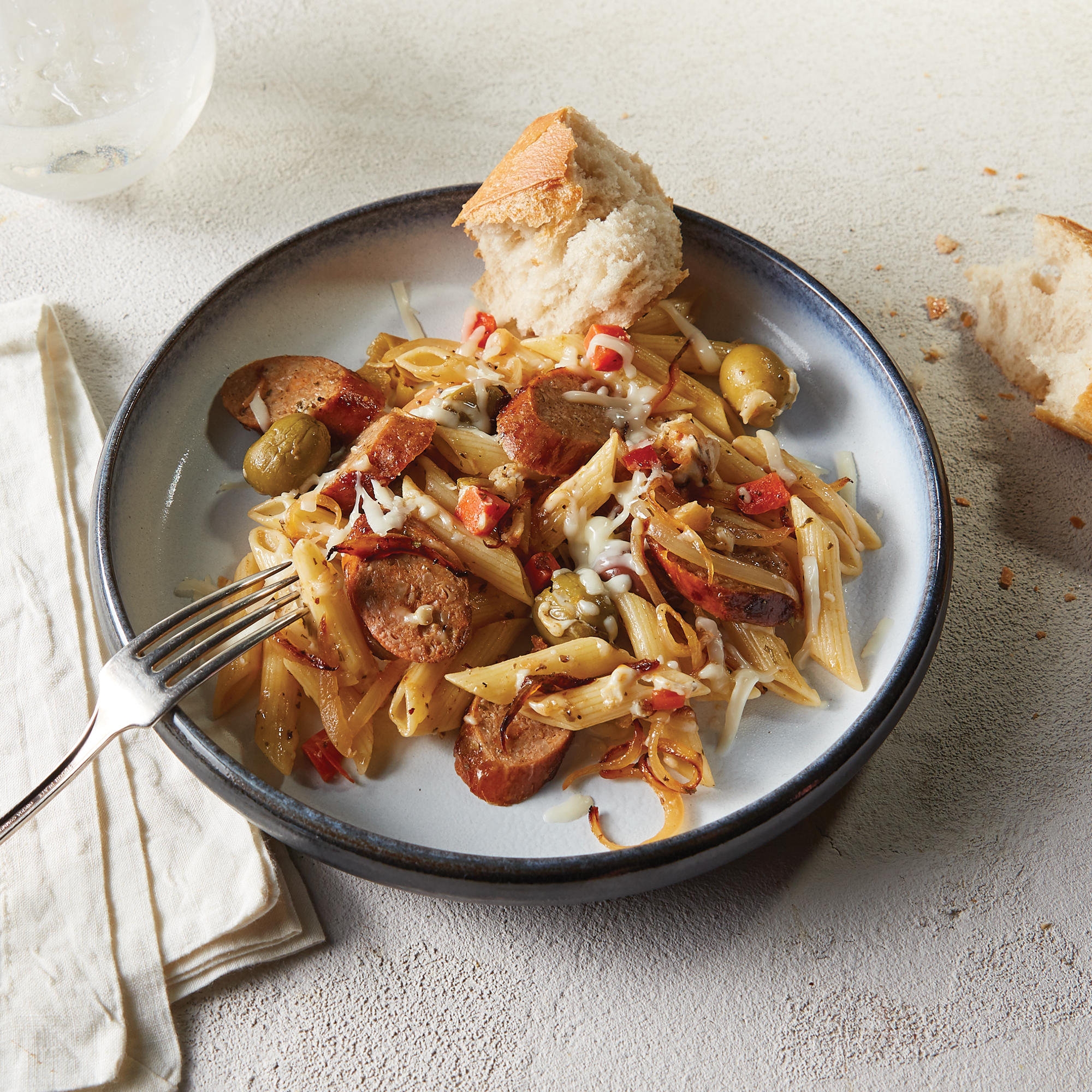 Chicken sausage with protein pasta