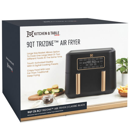 $20 Off Kitchen & Table By H-E-B 9 Qt. TriZone Air Fryer, Classic Black ...