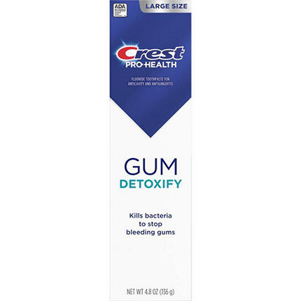 Save $4.00 ONE Crest Gum Detoxify, Enamel Repair & Gum, Gum Restore, Sensitivity & Gum, Gum & Bacteria Shield, Breath Purify & Gum, Gum Rescue, or Densify 3.8 oz or larger (excludes all other variants, kids, and trial/travel size).