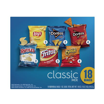 Buy Frito Lay Variety Pack, 18 ct., assorted varieties get FREE Gatorade Lower Sugar Drink, 28 oz. btl., assorted varieties
