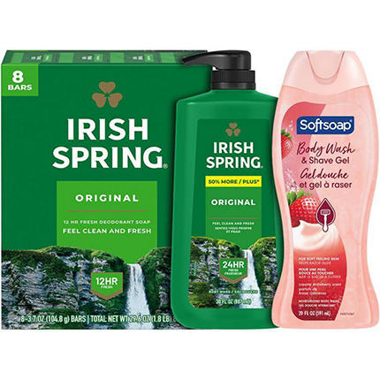 SAVE $4.00 On any TWO (2) Irish Spring or Softsoap Body Washes (20-40oz ONLY) or Irish Spring Bar Soap Multipacks (6-12ct ONLY)