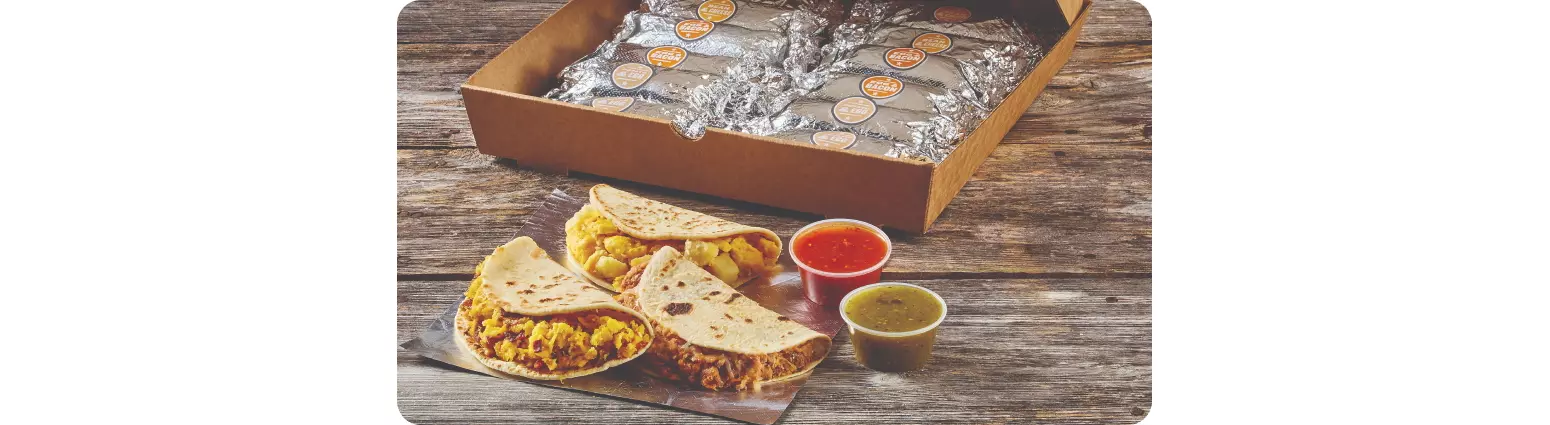 A box of True Texas Tacos