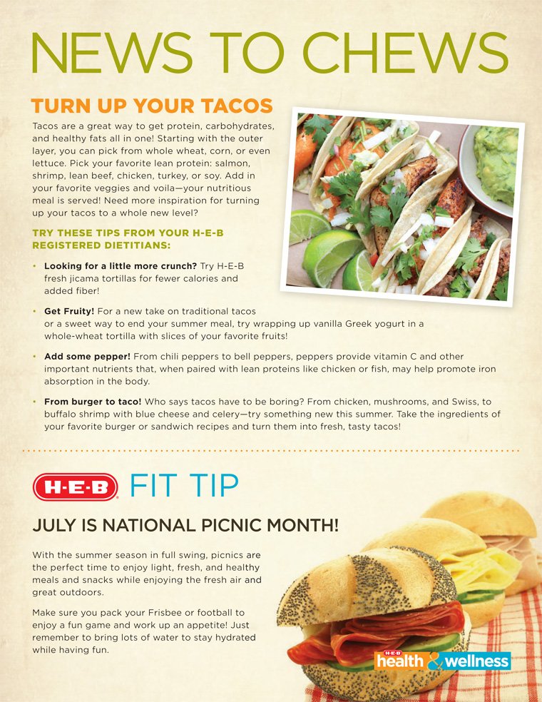 My Health and Wellness July 2015 HEB