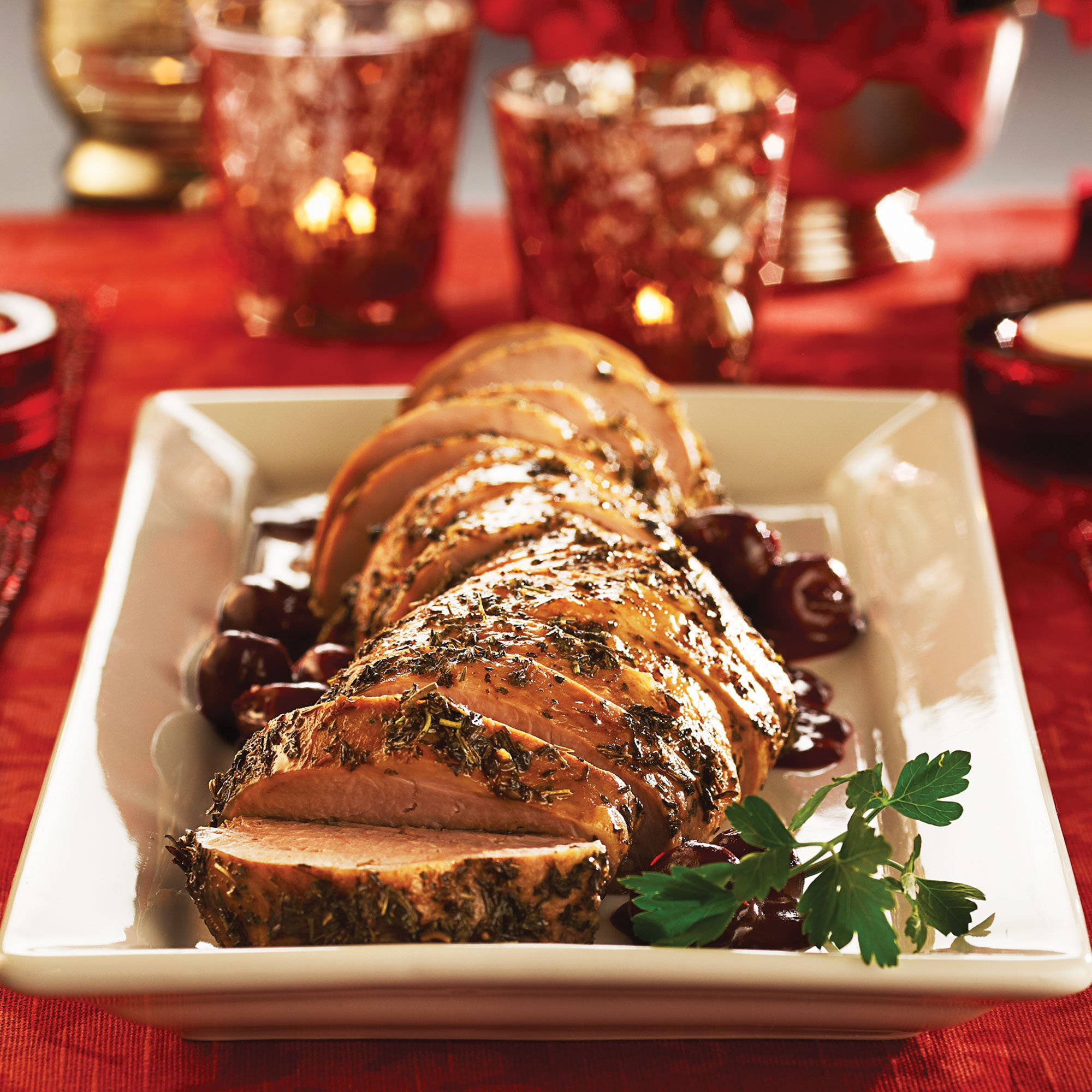 Pork Loin in Cherry Wine Reduction