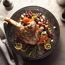 Rosemary Lamb Shanks with Warm Olive Gremolata