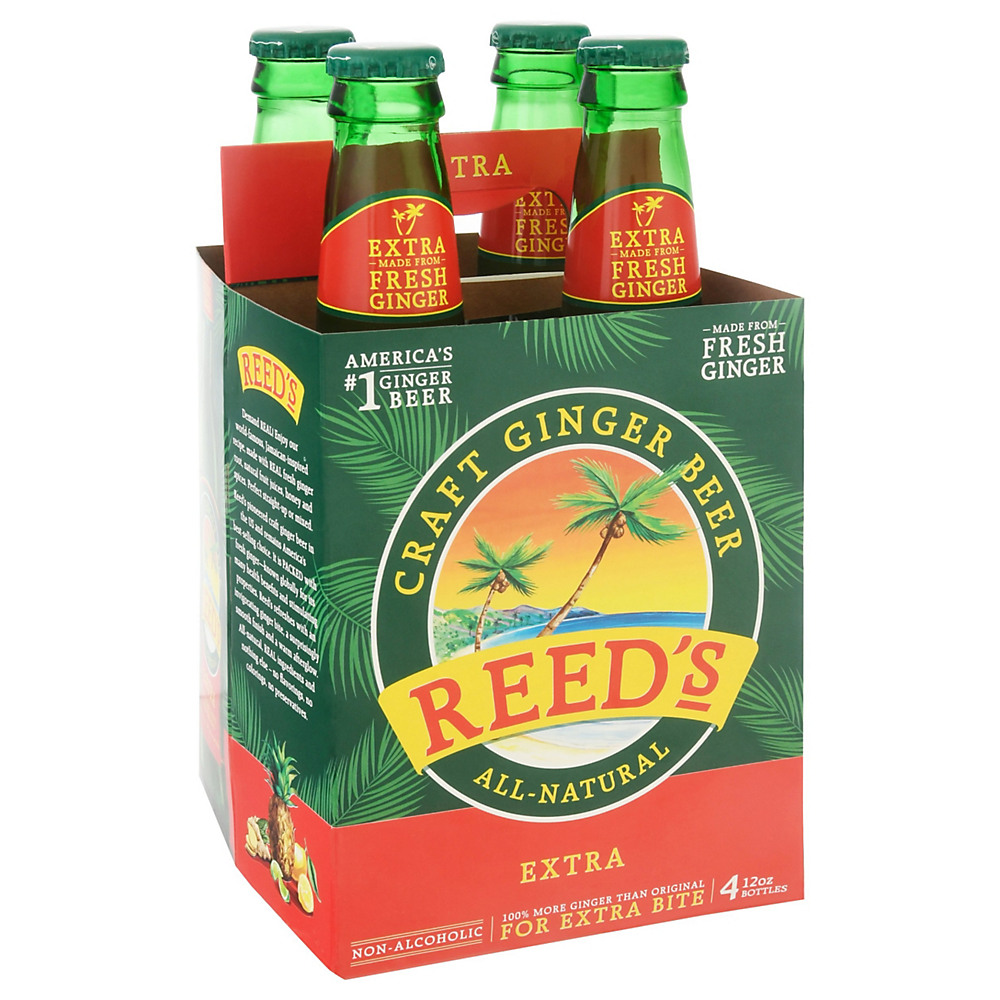 Calories in Reed's Extra Ginger Brew Jamaican Style Ginger Beer 12 oz Bottles, 4 pk