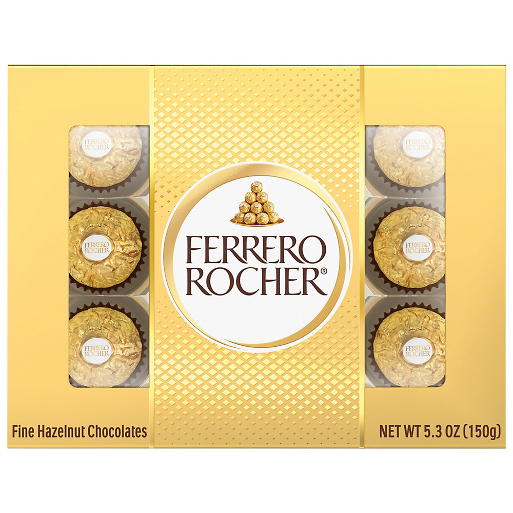Calories in Ferrero Rocher Fine Hazelnut Chocolates, 5.3 oz, 12 ct